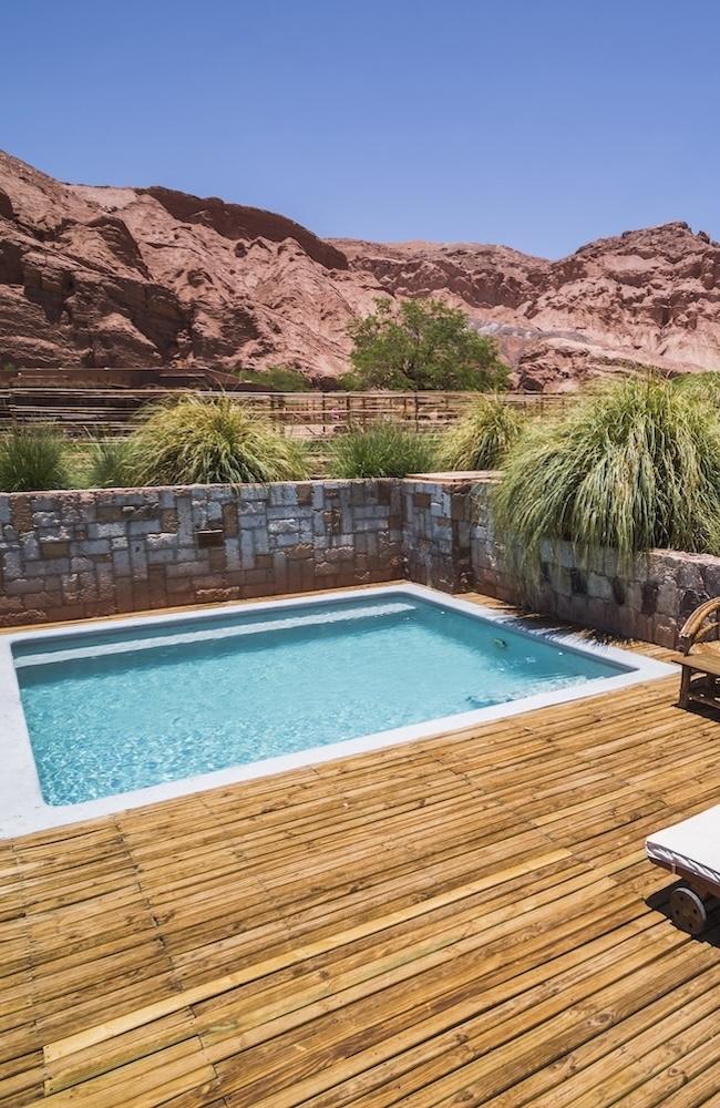 Private swimming pool area at Hotel Alto Atacama Desert Lodge and Spa, San Pedro de Atacama, Atacama